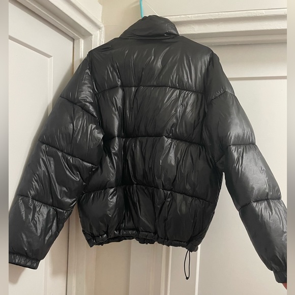 GAP Black Shiny puffer jacket - Picture 2 of 6